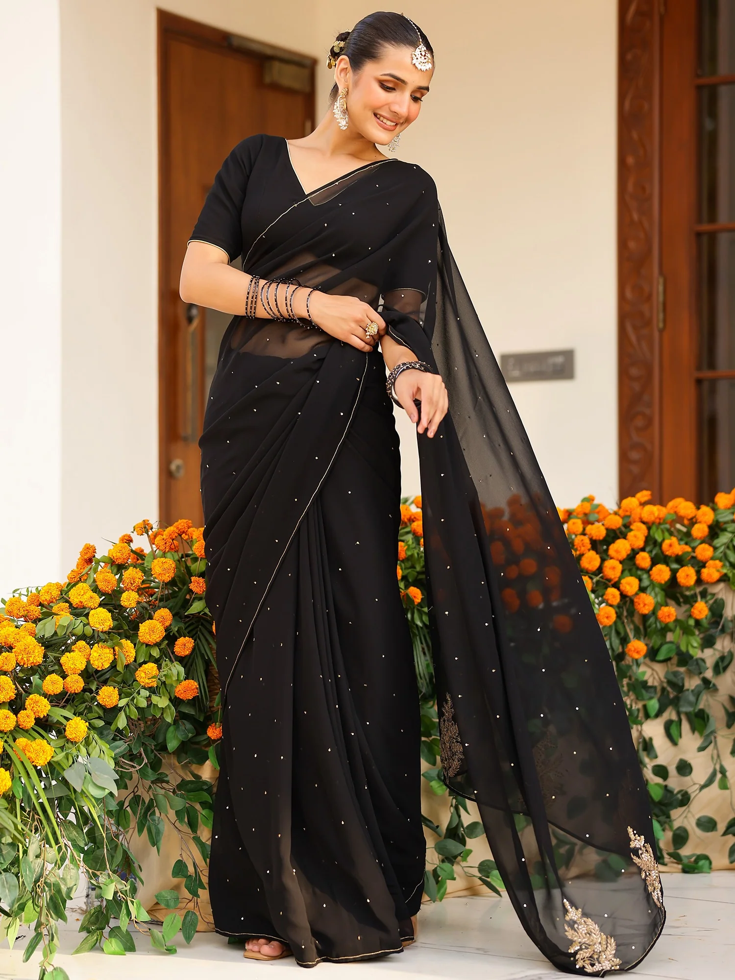 Deepa Black Saree - Image 10