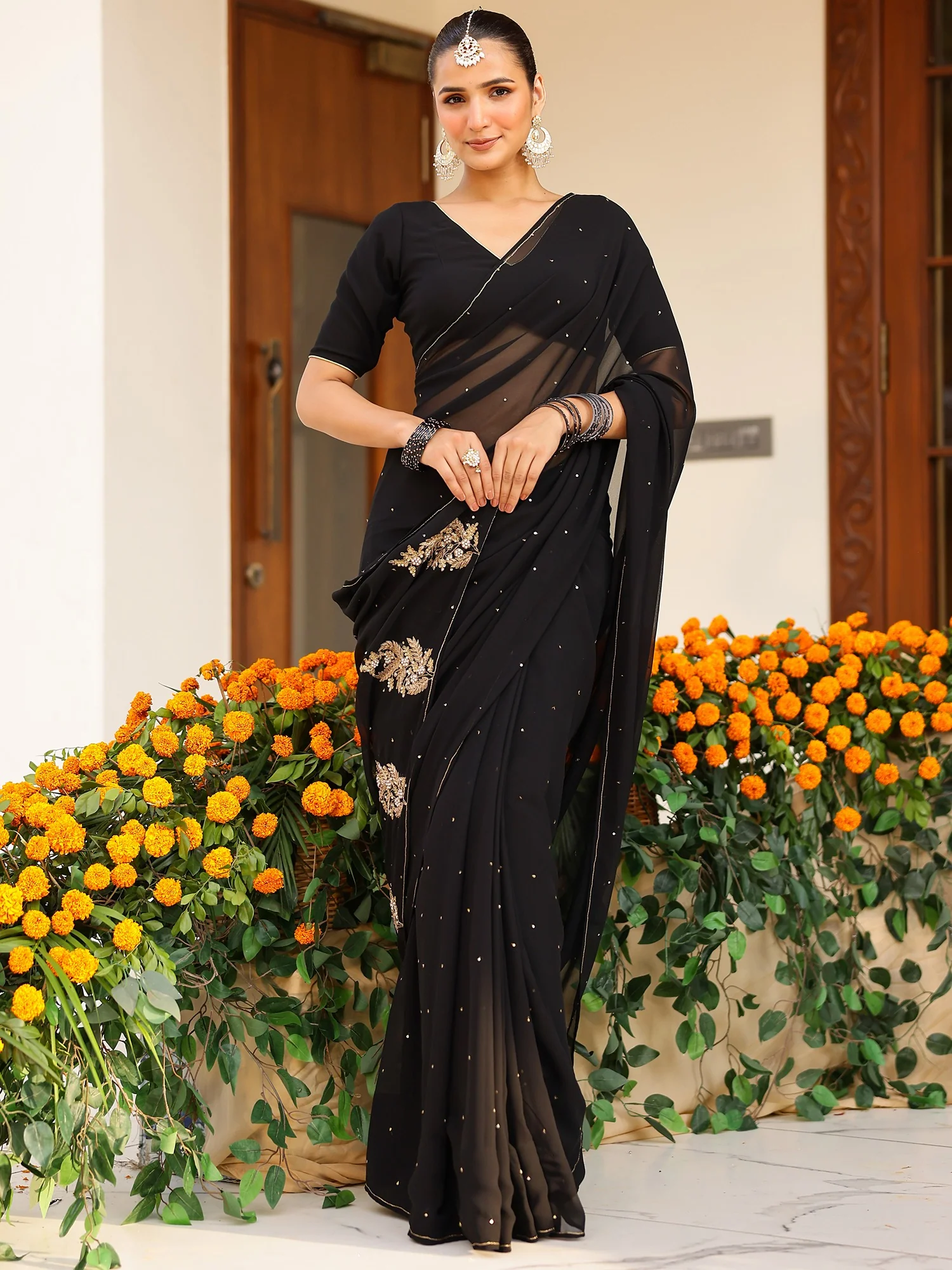 Deepa Black Saree - Image 11