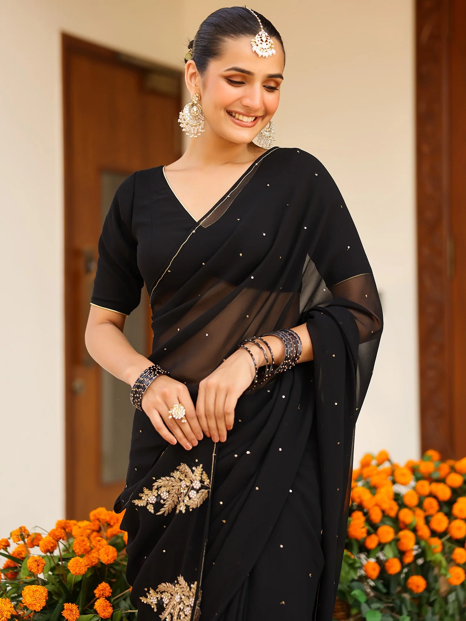 Deepa Black Saree - Image 12