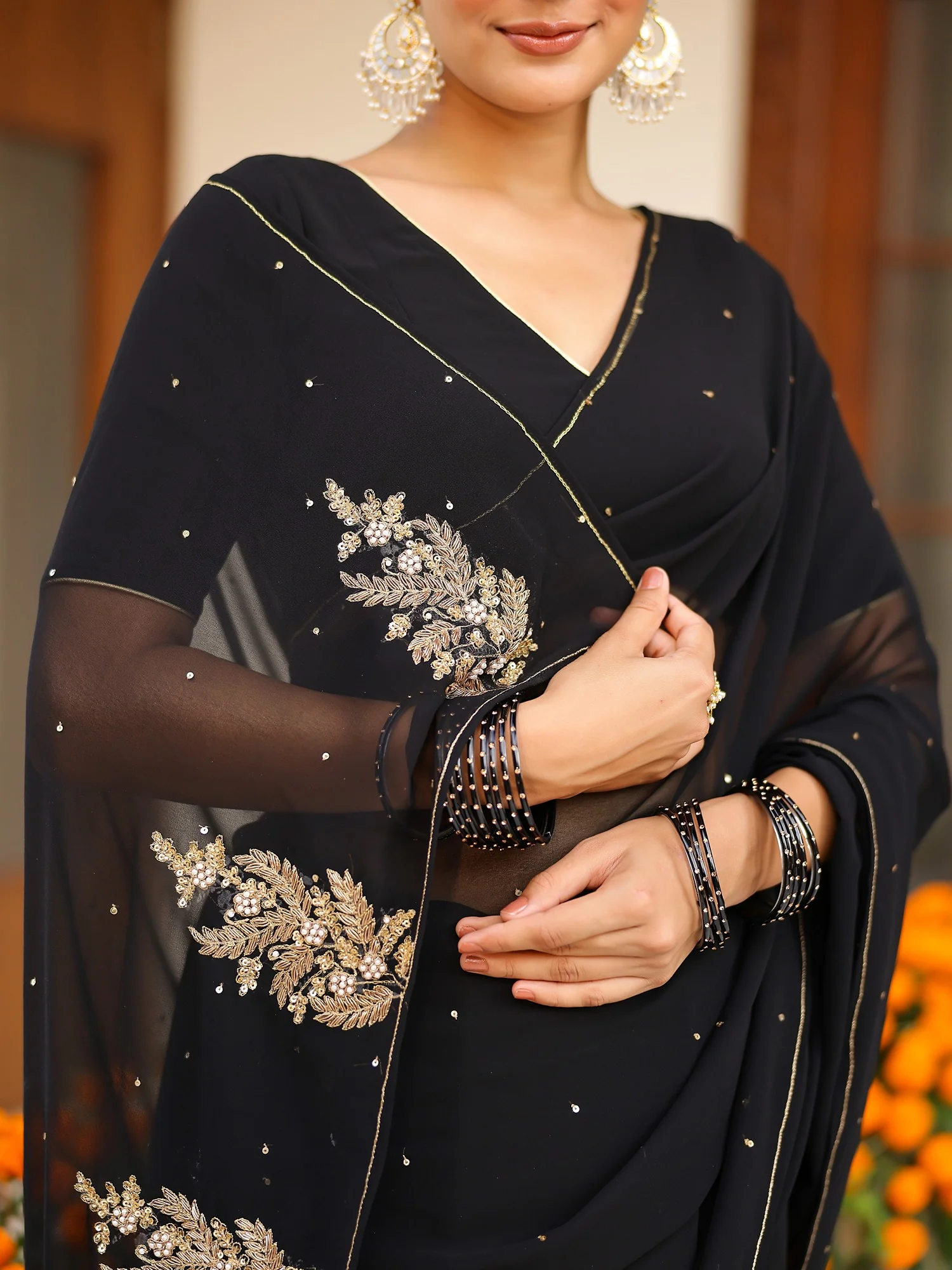Deepa Black Saree - Image 16