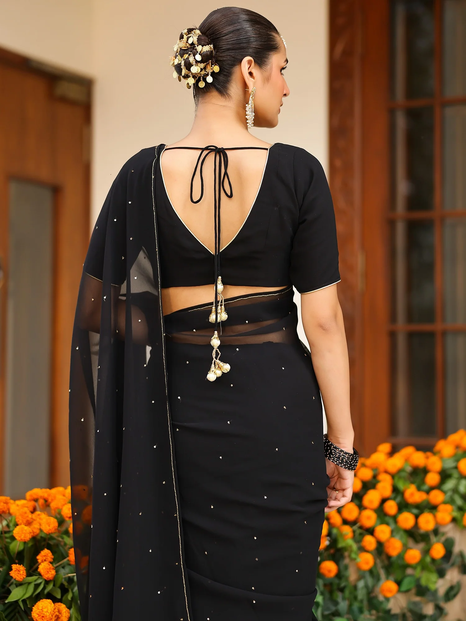 Deepa Black Saree - Image 3