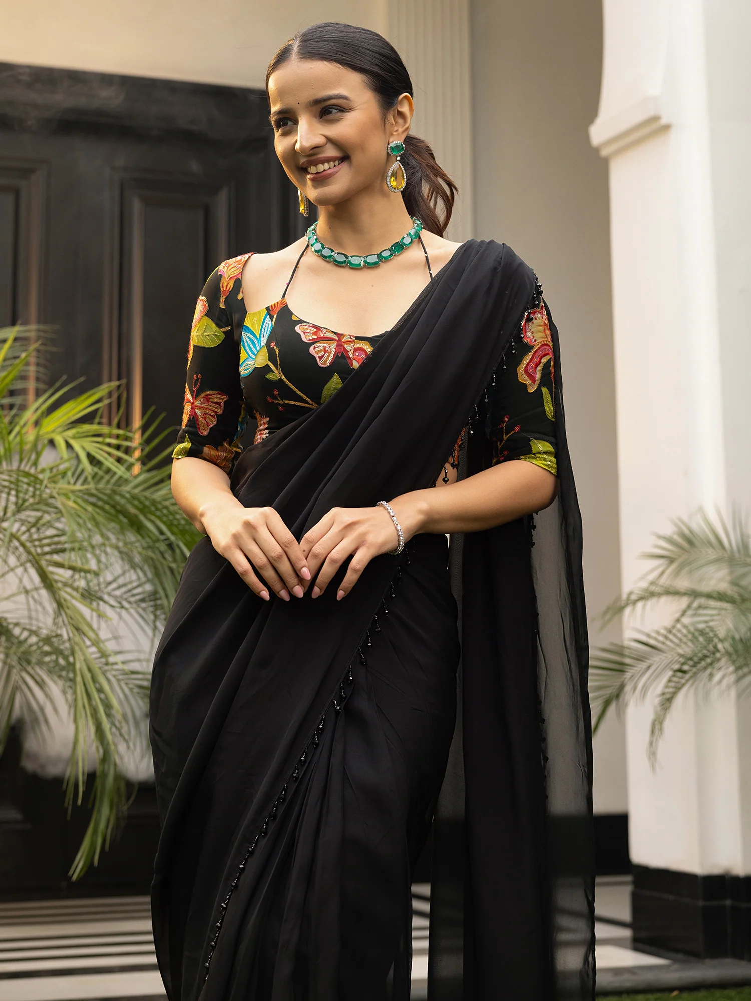 Drama Black Saree - Image 5