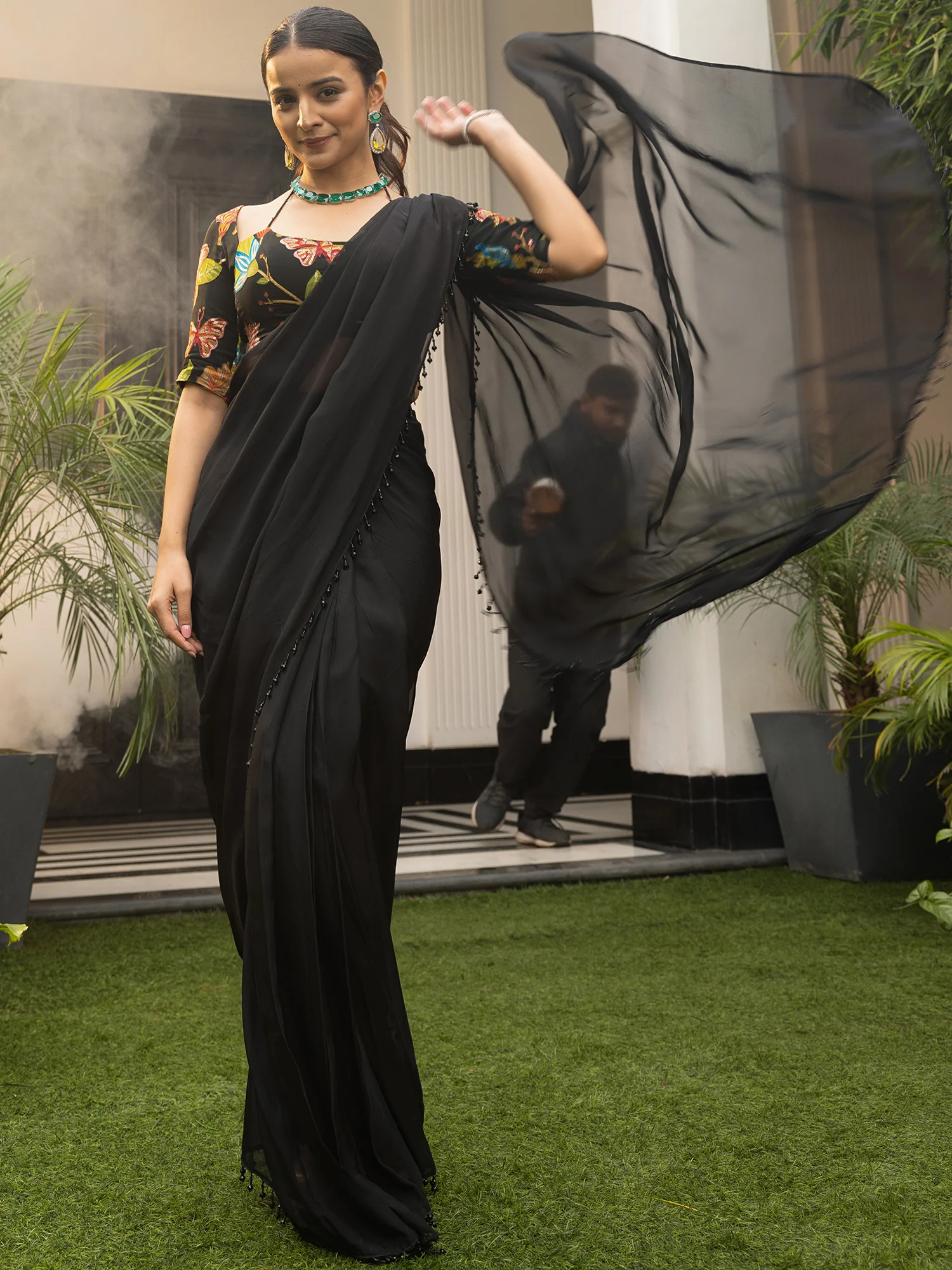Drama Black Saree - Image 6