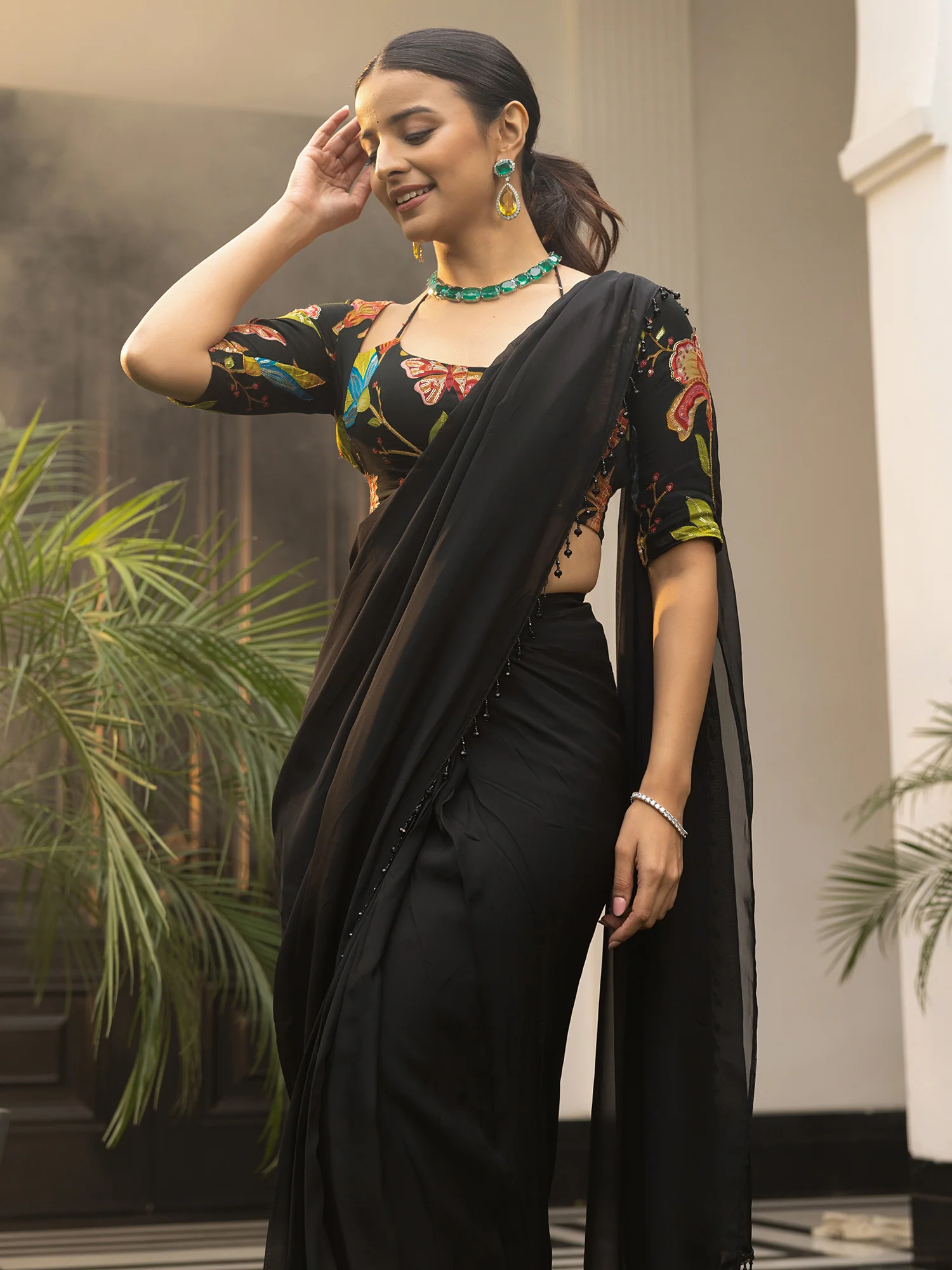 Drama Black Saree - Image 7
