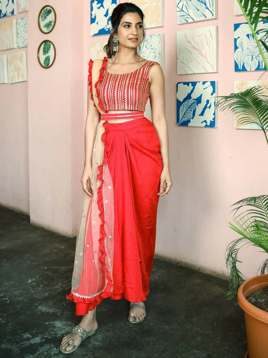 Geetanjali Red Three Piece Set - Image 5