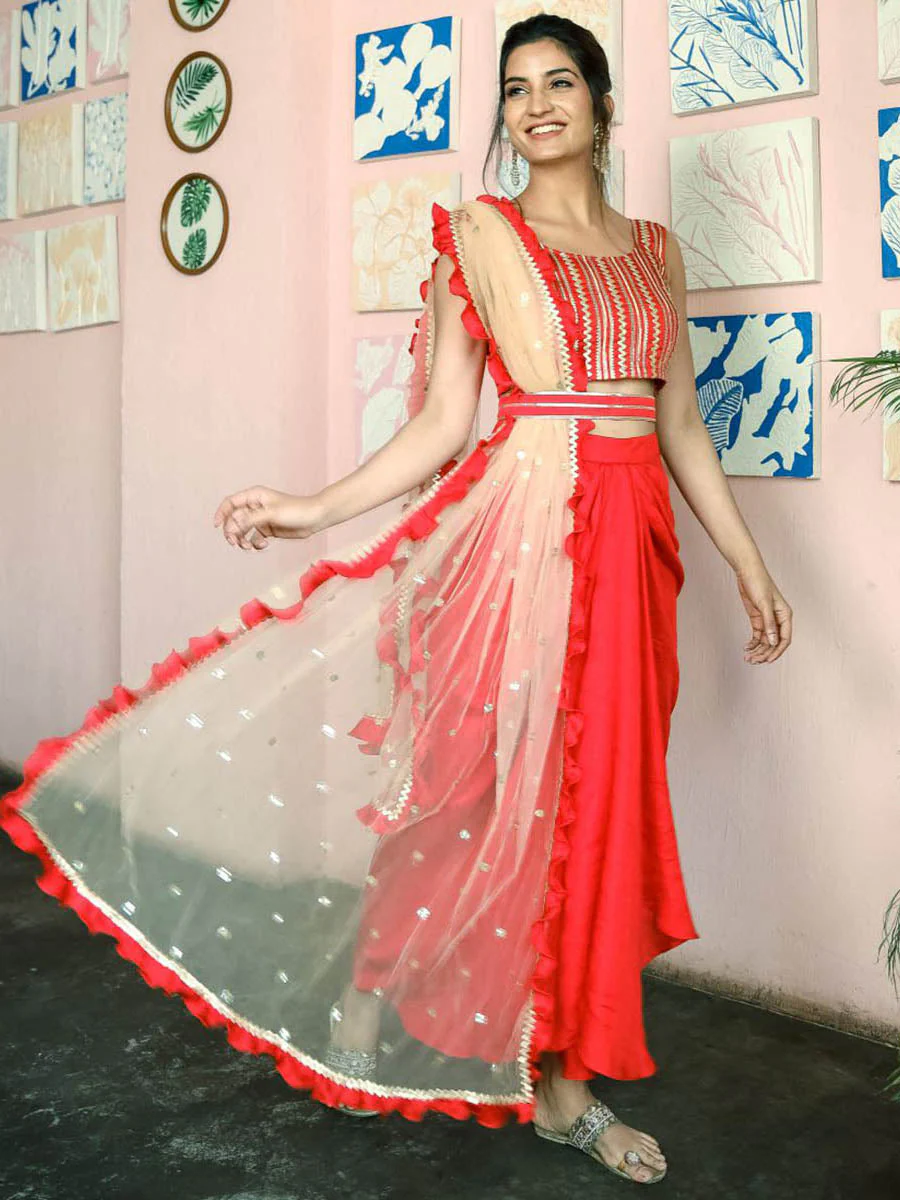 Geetanjali Red Three Piece Set - Image 7