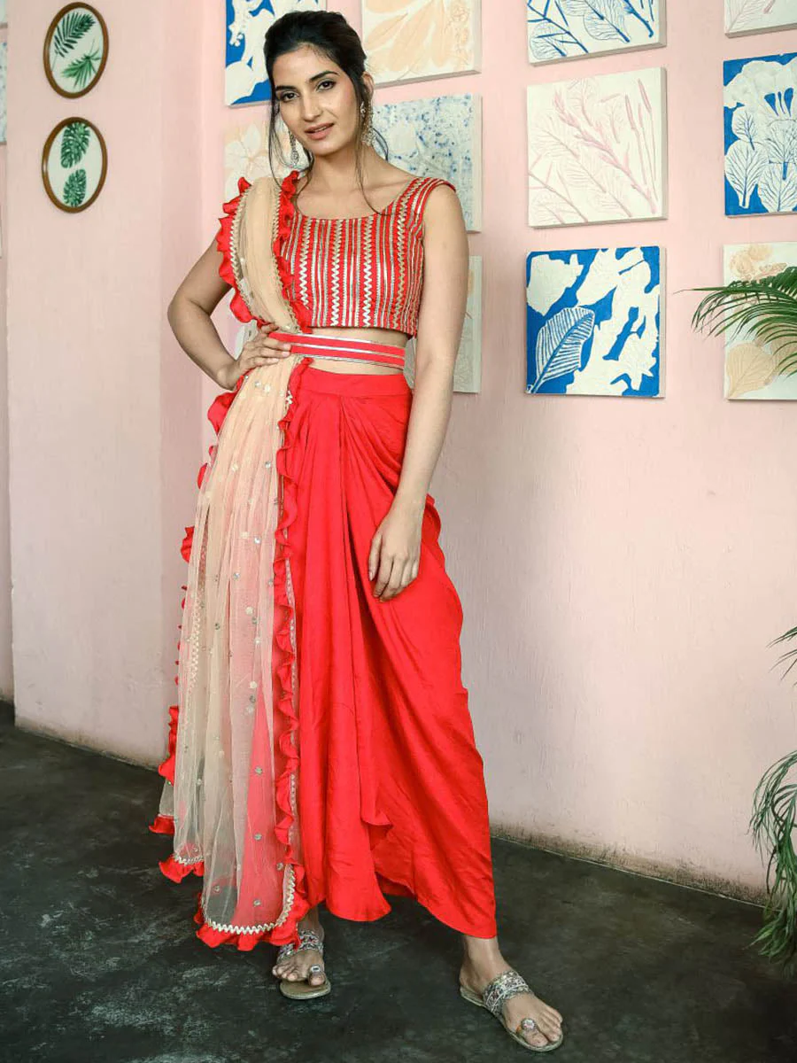 Geetanjali Red Three Piece Set - Image 8