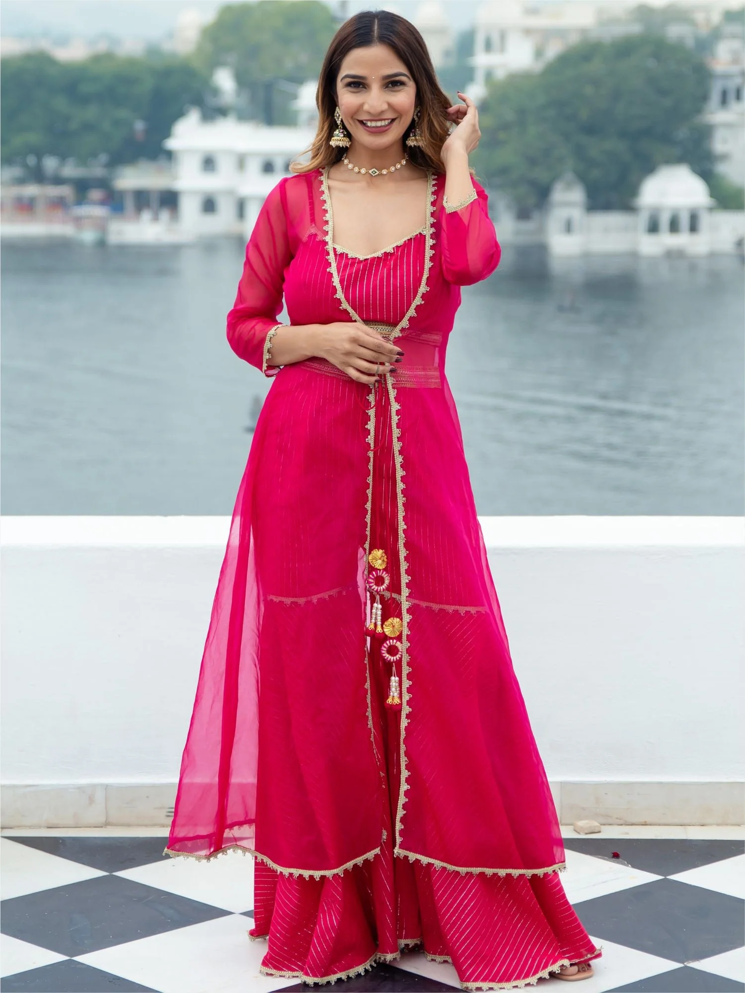 Magenta Cotton Lurex Co-ords Set - Image 5