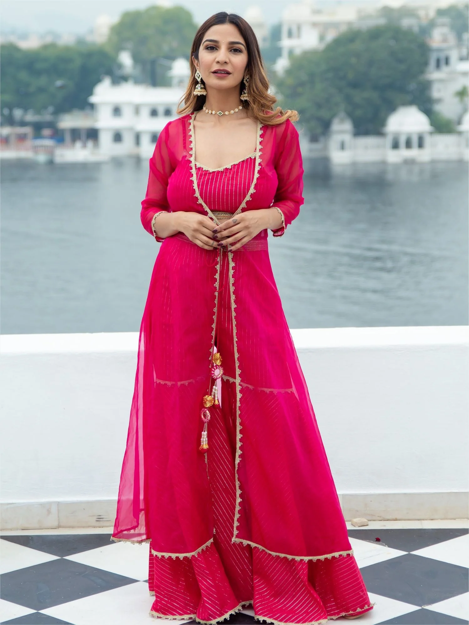 Magenta Cotton Lurex Co-ords Set - Image 6