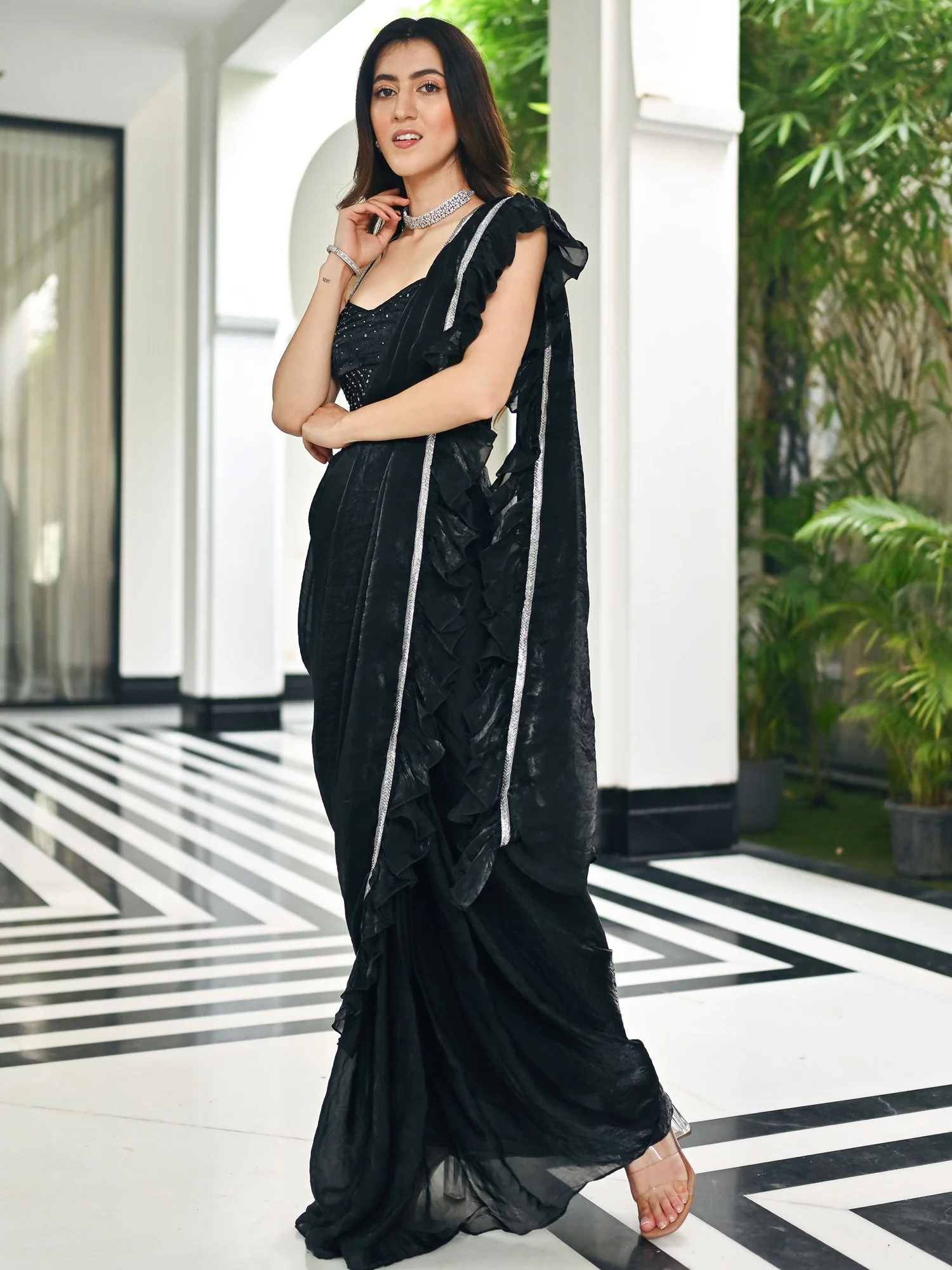 Nayra Black Saree - Image 5