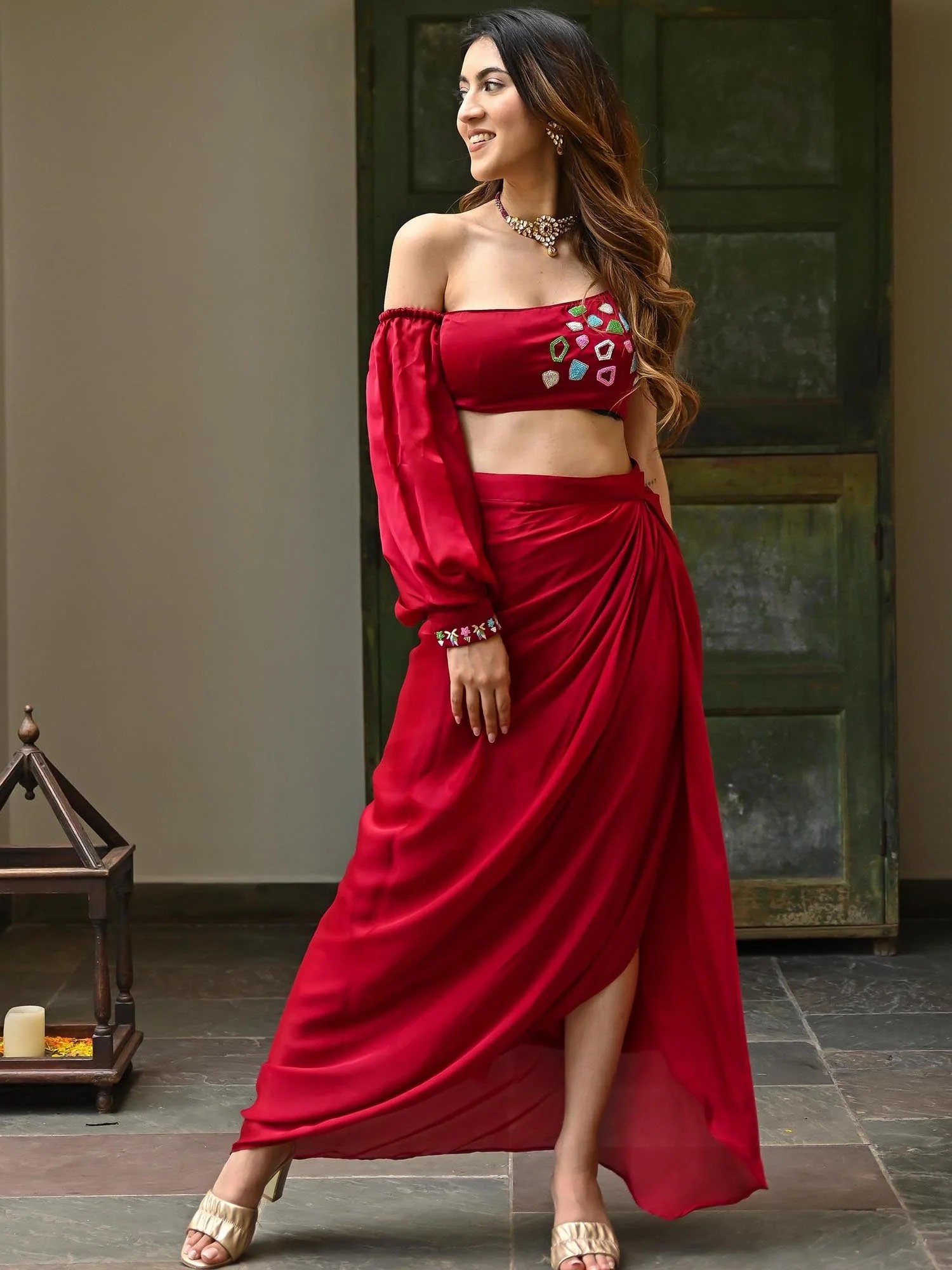 Pink Dhoti saree - Image 3