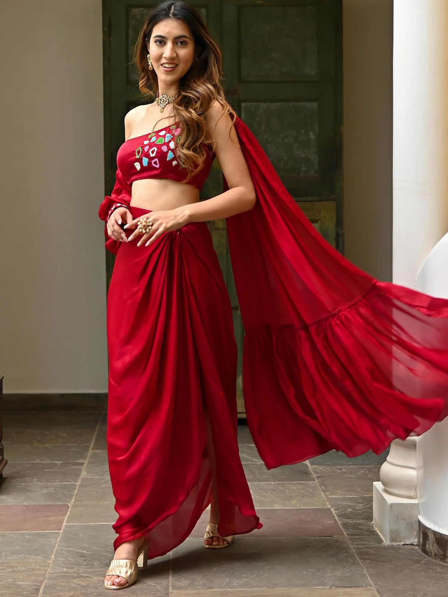 Pink Dhoti saree - Image 5