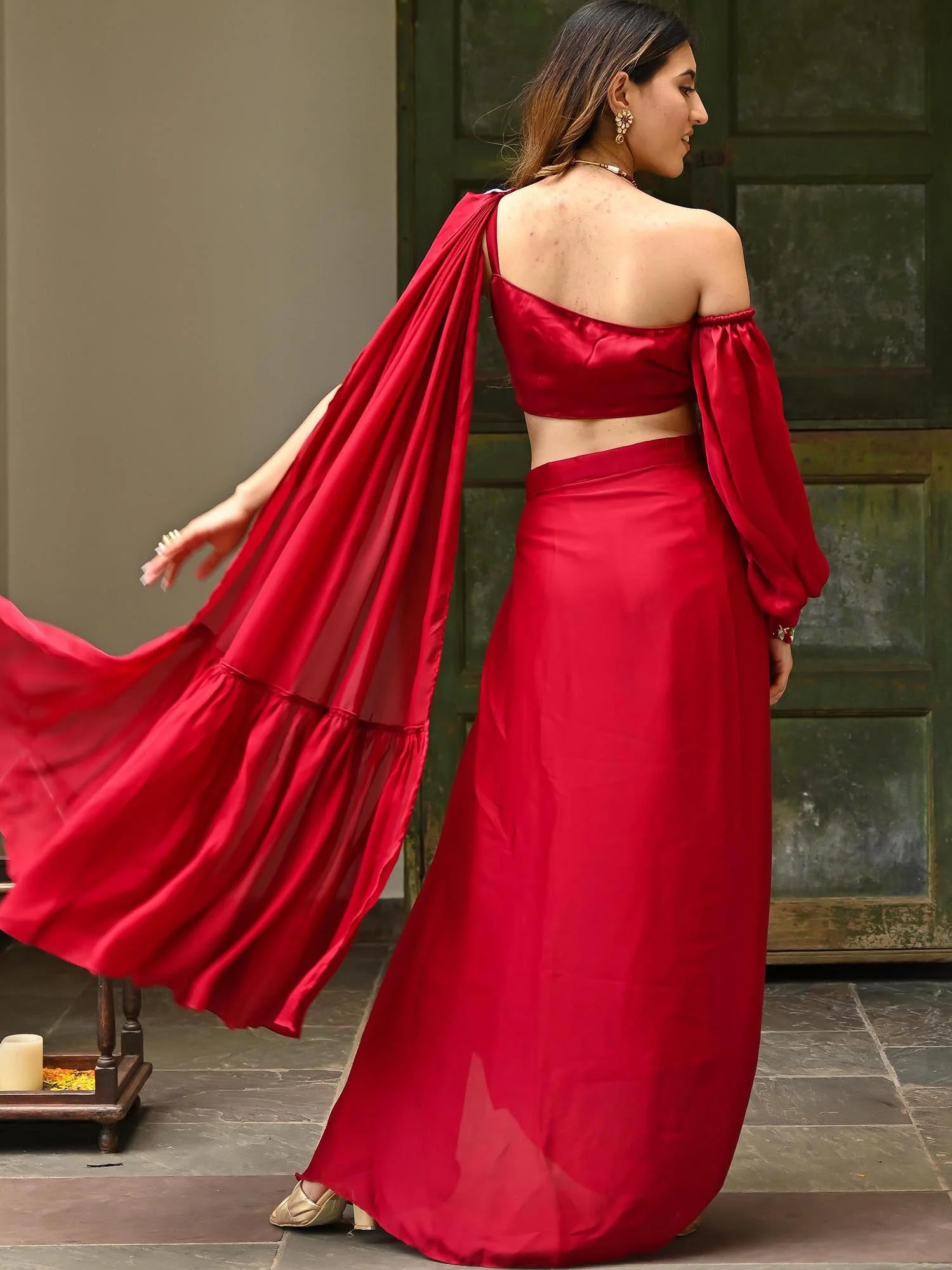 Pink Dhoti saree - Image 6