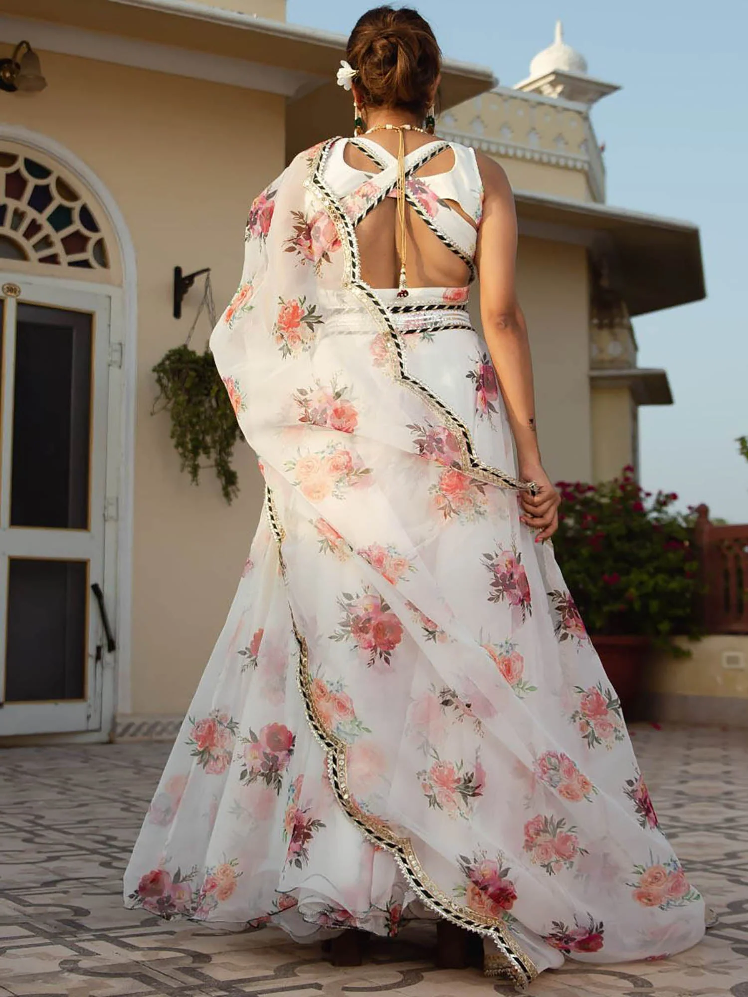 White Organza Lehenga Set - Image 5