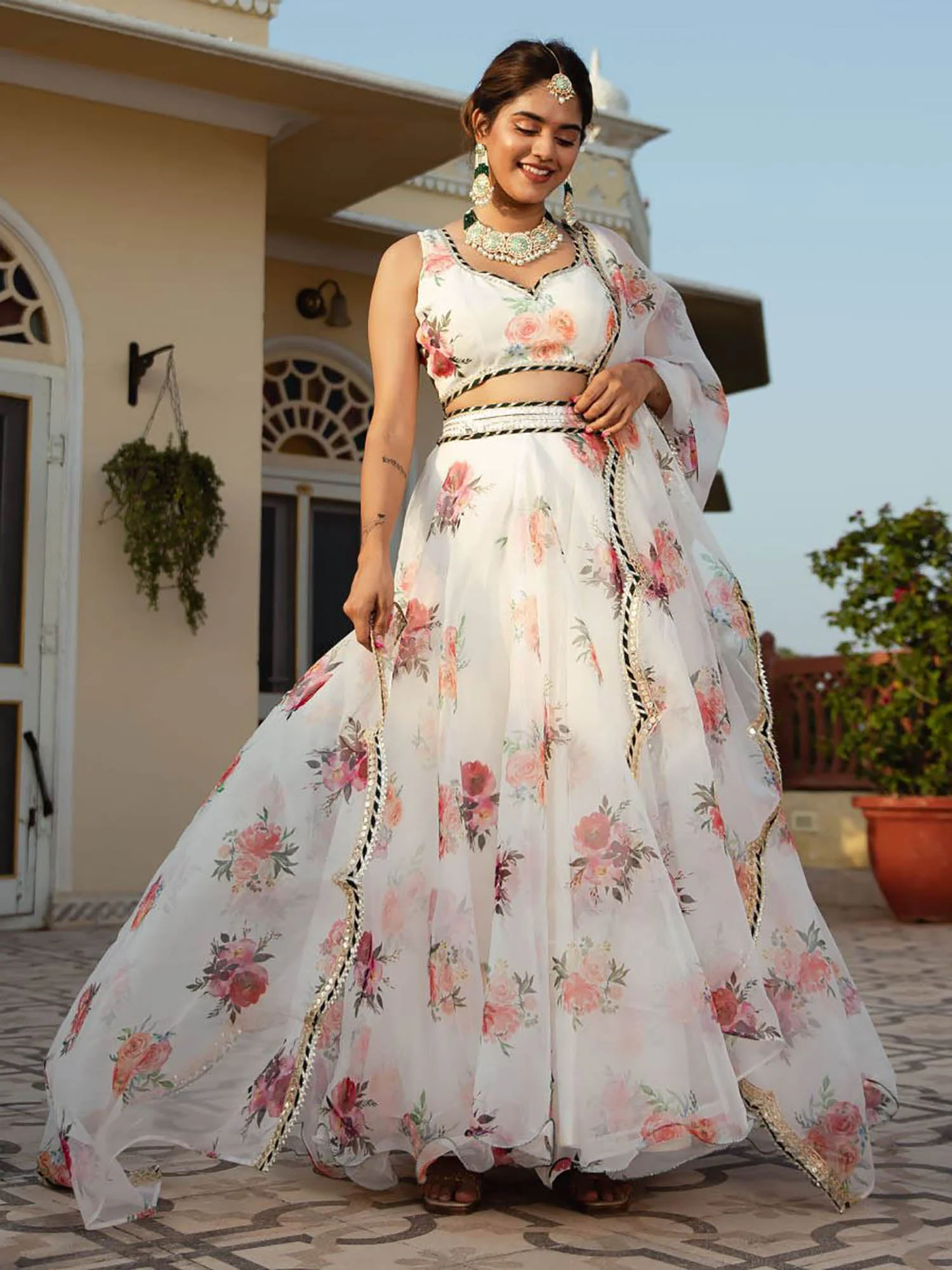 White Organza Lehenga Set - Image 6