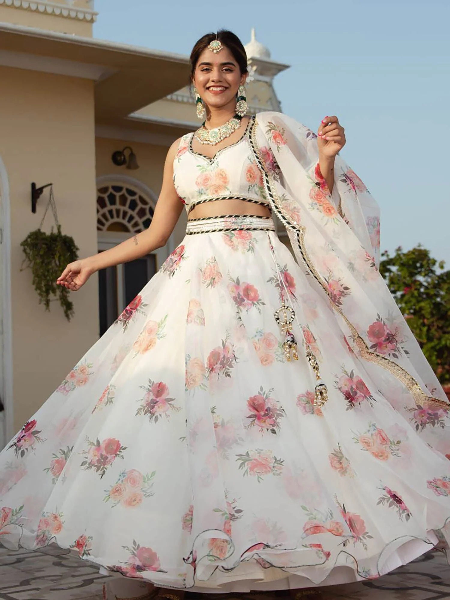 White Organza Lehenga Set - Image 7