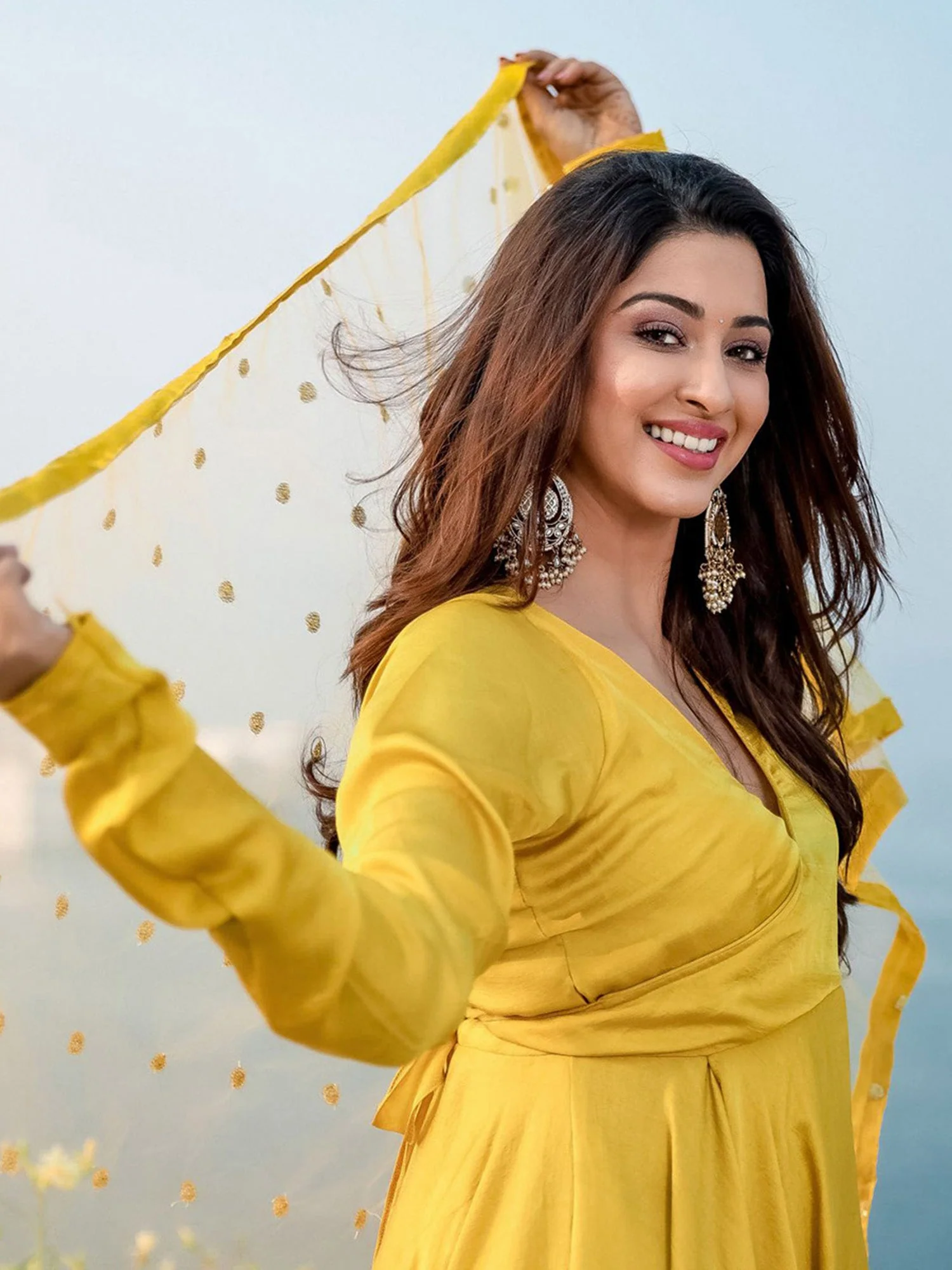 Yellow Anarkali Dupatta Suit Set - Image 4