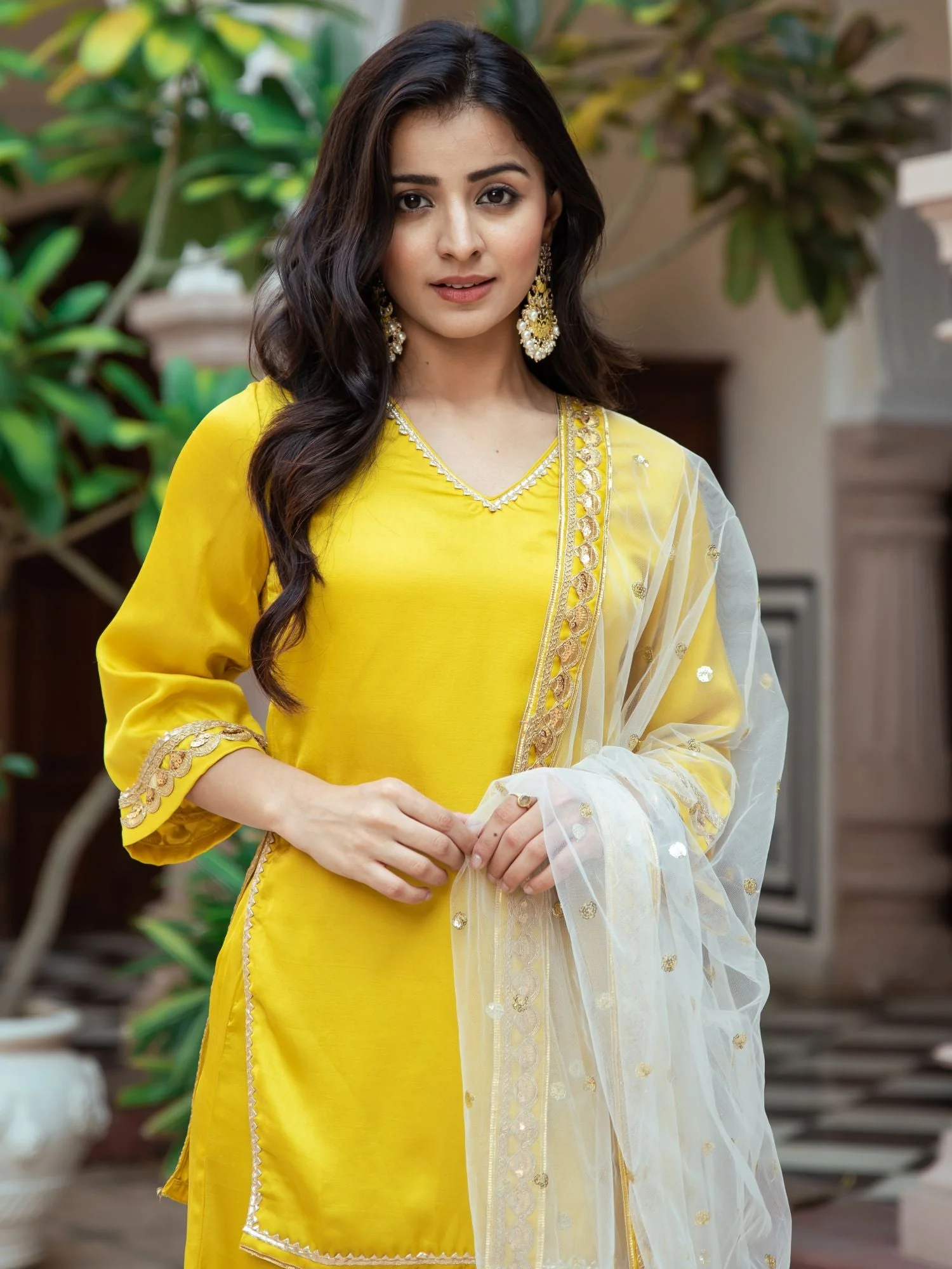 Yellow Silk Gharara Set - Image 5
